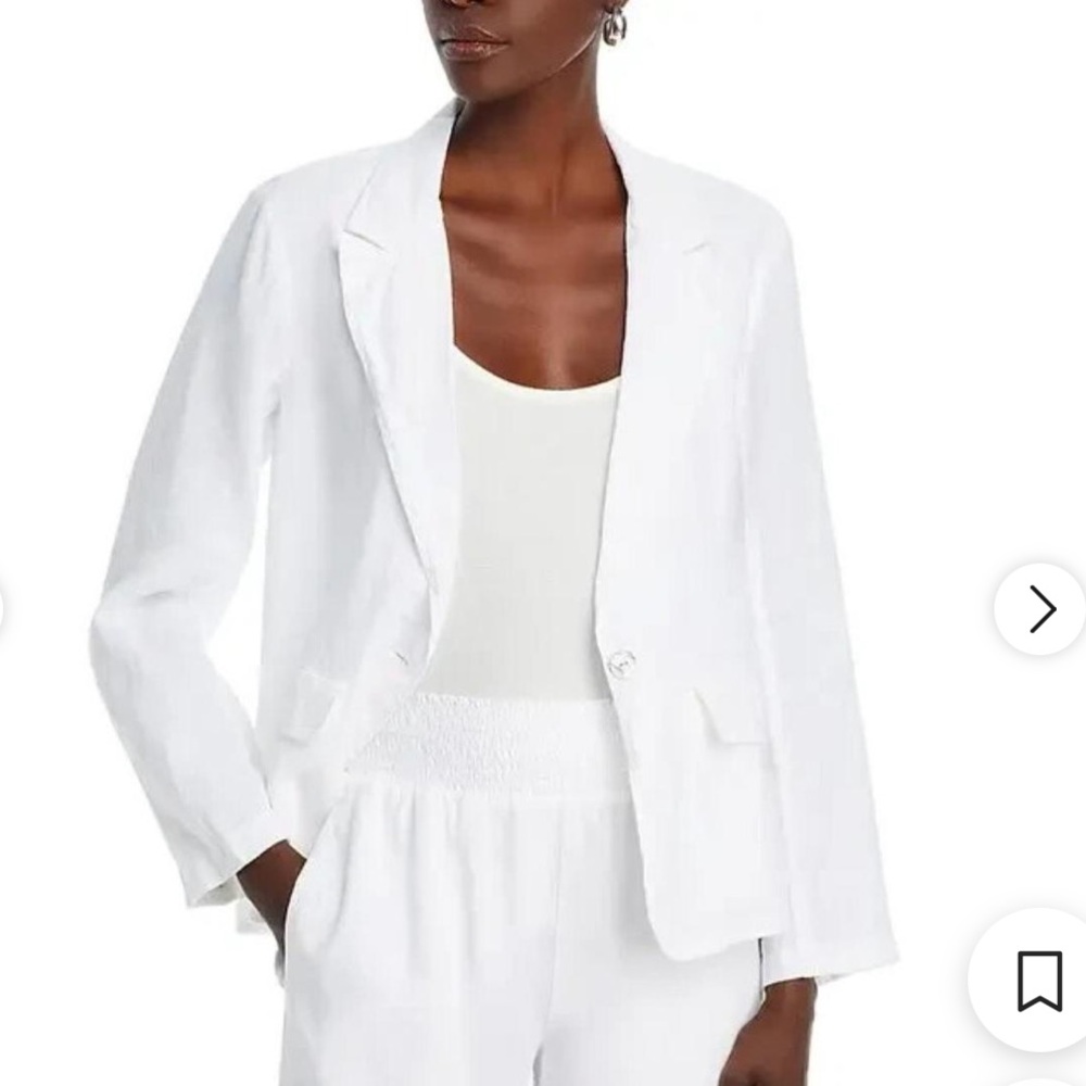 NWT Bella Dahl 100% Linen Crisp White Longline Blazer